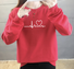 liebes Herz Langarm Rundhals Lässig Sweatshirt