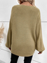 Weit Unifarben Acryl Lässig Glockenärmel Pullover