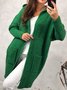 Lässig Unifarben Strickjacke