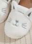 Kartoon Katze Design Stickerei Slip-On Flauschig Zuhause Pantoletten