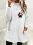 Rundhals Fluff/Granular-Fleece-Stoff Lässig Sweatshirt