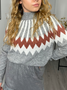 Regelmäßige Passform Acryl Lässig Rundhals Pullover
