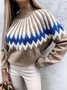 Regelmäßige Passform Acryl Lässig Rundhals Pullover