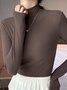Sonstiges Unifarben Lässig Regelmäßige Passform T-Shirt