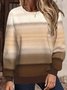 Weit Rundhals Farbblock Lässig Sweatshirt