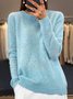 Lässig Garn/Wollgarn Schnalle Unifarben Pullover