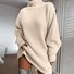 Spitze Weit Rollkragen Lässig Strickkleid Mit Nein