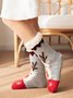 Weihnachten Kartoon Elch verdicken Rutschfest Socken für den Boden