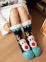 Weihnachten Kartoon Elch verdicken Rutschfest Socken für den Boden