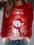 Rundhals Weihnachten Lässig Weit Sweatshirt