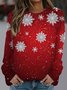 Rundhals Weihnachten Lässig Weit Sweatshirt