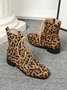 Fashion Leopard Quadratisch Niedrig Klassische Stiefel