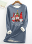 Freude zu das Welt Gnom Weihnachtsmann Rundhals Lässig Vlies Sweatshirt