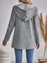 Unifarben Tasche Patchwork Lässig Weit Womens' Tunnelzug Mit Kapuze Jacke