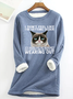 Damen Lustig Zitat  Mürrisch Katze Baumwollmischung Lässig Vlies Sweatshirt