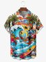 Strand Party Brusttasche Kurzarm Hawaiische Bluse
