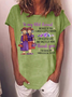 Damen Lustig alt Freund LÄCHELN A Menge Mehr Grafik Print Textbriefe Rundhals Baumwollmischung Lässig T-Shirt