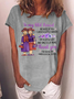 Damen Lustig alt Freund LÄCHELN A Menge Mehr Grafik Print Textbriefe Rundhals Baumwollmischung Lässig T-Shirt