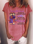 Damen Lustig alt Freund LÄCHELN A Menge Mehr Grafik Print Textbriefe Rundhals Baumwollmischung Lässig T-Shirt