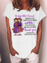 Damen Lustig alt Freund LÄCHELN A Menge Mehr Grafik Print Textbriefe Rundhals Baumwollmischung Lässig T-Shirt