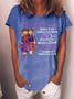 Damen Lustig alt Freund LÄCHELN A Menge Mehr Grafik Print Textbriefe Rundhals Baumwollmischung Lässig T-Shirt