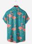 Flamingo Brusttasche Kurzarm Hawaiische Bluse