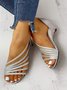 Unifarben PU Elegant Riemchensandalen