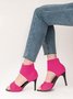 minimalistisch Gestrickt Mesh Stiletto-Absatz Schnalle um Knöchel