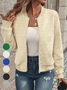 Jacquard Lässig Unifarben Jacke