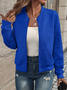 Jacquard Lässig Unifarben Jacke