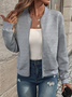 Jacquard Lässig Unifarben Jacke
