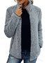 Schalkragen Lässig Fluff/Granular-Fleece-Stoff Teddy Jacke