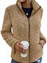 Schalkragen Lässig Fluff/Granular-Fleece-Stoff Teddy Jacke