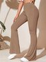 Lässig Jersey Weit Unifarben Hose