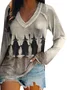 Halloween Rundhals Lässig T-Shirt