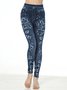 Fest Lässig Geblümt Hohe Elastizität Leggings