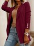 Weit Lässig Schnalle Unifarben Blazer