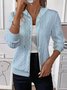 Kapuze Jacquard Reißverschluss Lässig Jacke