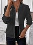 Kapuze Jacquard Reißverschluss Lässig Jacke