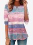 Damen Kontrast Farbe Langarm T-Shirt