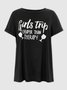 Mädchen Ausflug Buchstabe Kurzarm T-Shirt