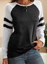 Rundhals Retro T-Shirt mit Langarm