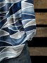 Geometrisch Langarm Asymmetrisch Kragen Große Größen Lässig Blusen&Shirts