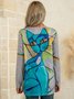 Langarm Geometrische Shirts aus Baumwolle