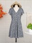Blumenmuster Schmales Kleid für Damen mimt Kurzarm
