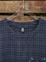 Marineblau Print Baumwolle T-Shirt