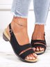 Unifarben Retro Lässig Sandalen mit klobigem Absatz