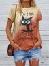 Locker Rundhals Tier Kurzarm T-Shirt