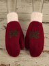 Weihnachten Botanisch Rot Gestrickt Handschuhe Urlaub Party Matching Handschuhe Strecken Handschuhe