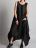 Große Größen Ärmelloses Freizeitkleid mit Rundhals